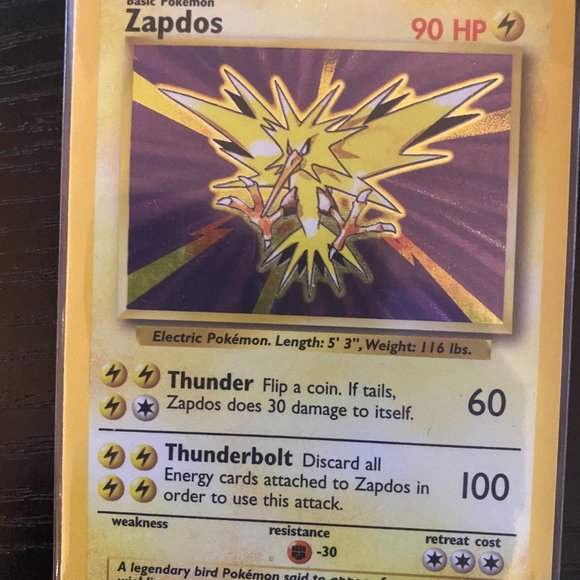 Zapdos Holographic- 1999  Pokemon Base Set Card - Picture 2 of 6